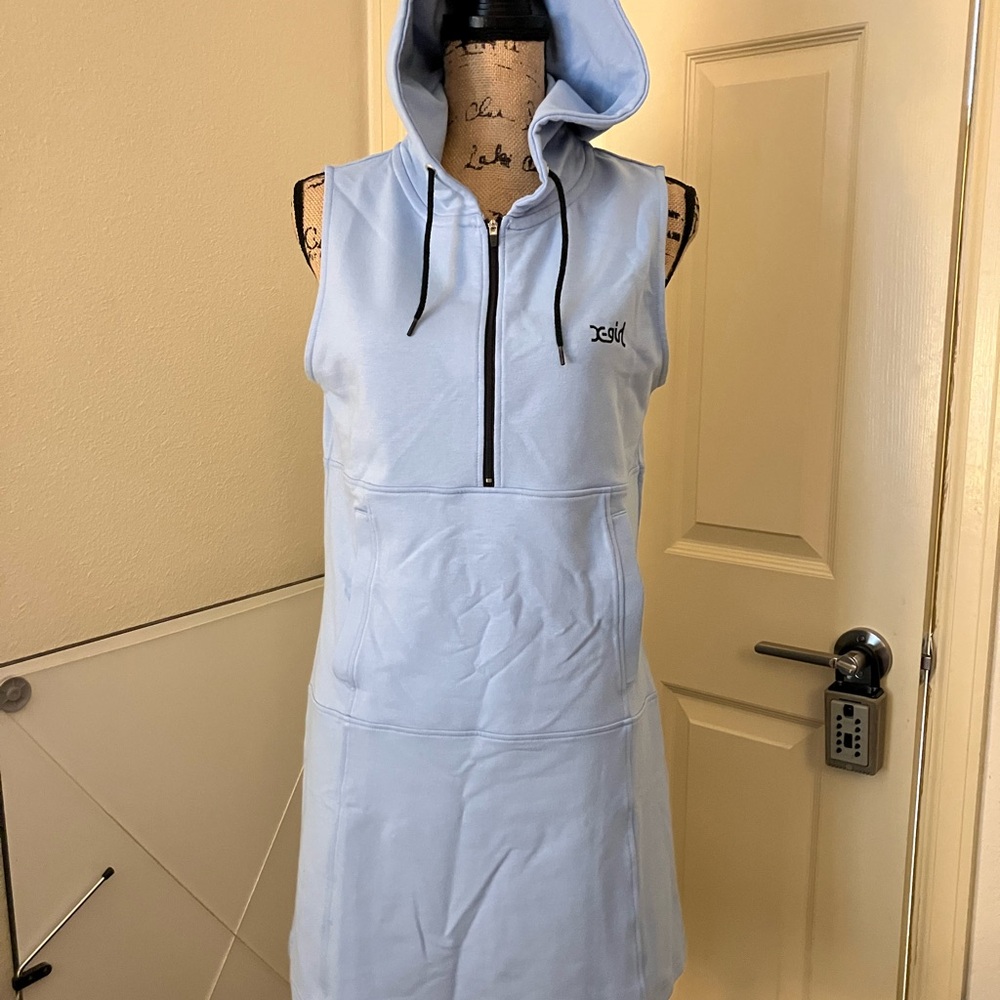 x-girl Japan Light Blue Hooded Sleeveless Dress cute summer XL M L